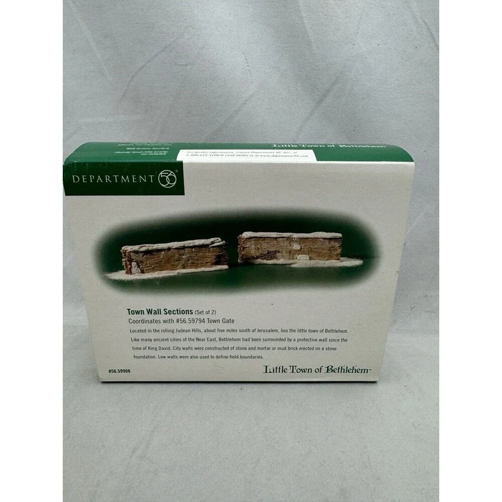 Dept 56 Town Wall Sections 56.59908 Little Town Of Bethlehem Set of 2 with Box - Picture 1 of 4